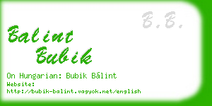 balint bubik business card